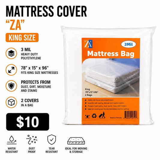 King Size Mattress Cover – 3 Mil Heavy Duty